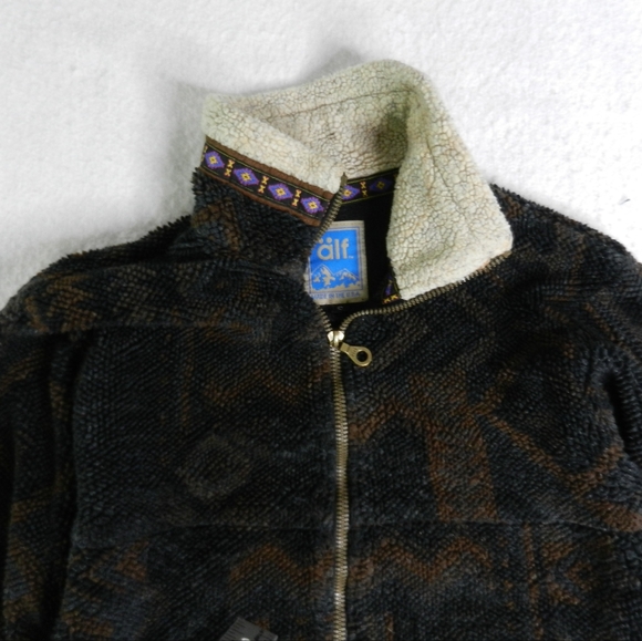 Vintage Kuhl Alf Fleece Jacket Size Small Aztec Hike Trail USA 90s - Picture 5 of 10